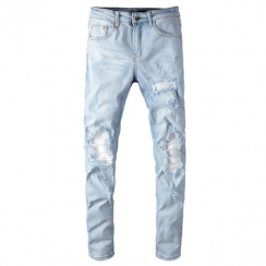 Straight Distressed Denim Pants