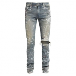 Slim Fit Skinny Ripped Distressed Denim Pants