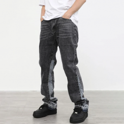 3 Prs Flared Patchwork Loose Hip Hop Denim Pants