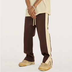 2 Prs Loose Fit Oversized Jogger Side Split Hem and Stripe Flared Sweatpants