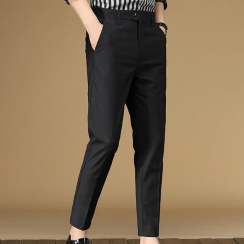 Simple Plain Slim Fit Formal Trousers